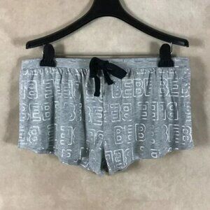 BEBE Gray Logo Sleep Shorts, Small